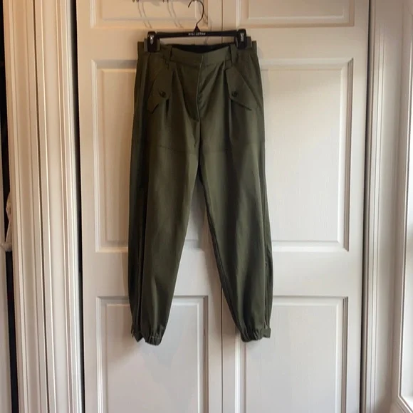 NILI LOTAN ARMY GREEN CARGO TAPERED PANTS - Picture 6 of 6